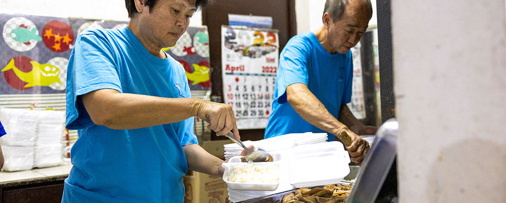 Donor engaging with students